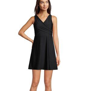 New Lands' End one piece black swimsuit dress